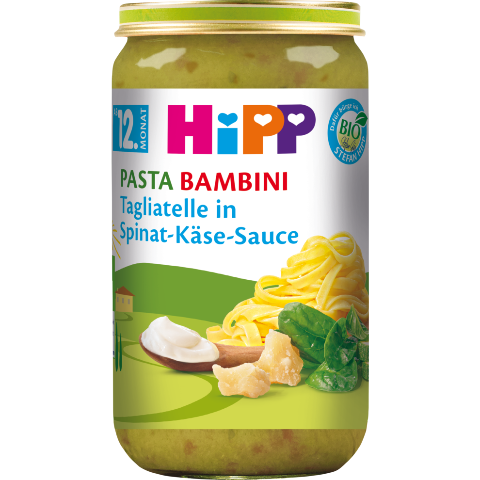 HIPP Beikost, Pasta Bambini-Tagliatelle und Spinat-Käse-Sauce, ab 12.Monat  vor Ort kaufen